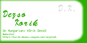 dezso korik business card